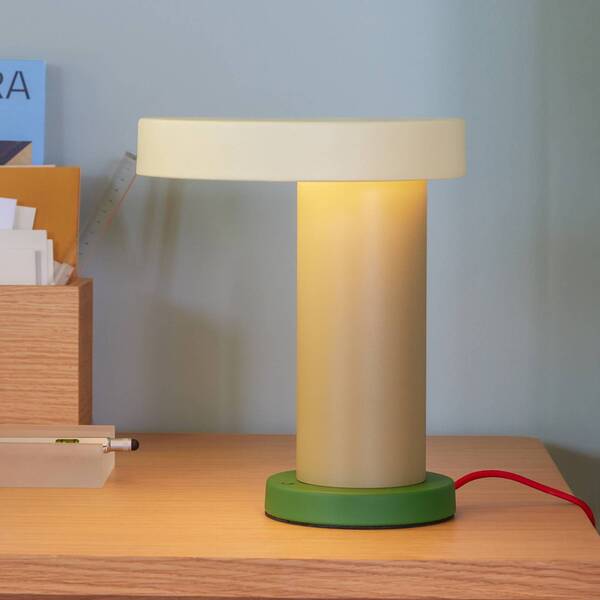  Hübsch Hübsch Lámpara De Mesa Led Magic, Ocre/arena/verde, Hierro 