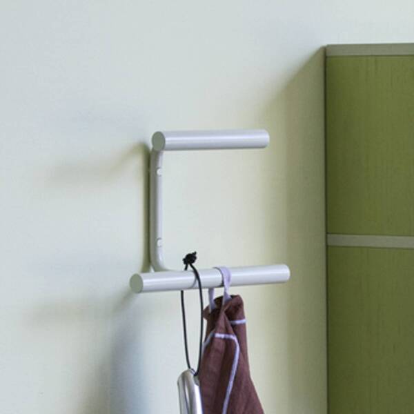  Hübsch Hübsch Perchero De Pared Flip, Gris Claro, Ancho 20 Cm, Metal 