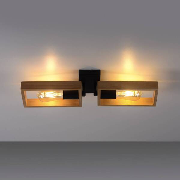  Just Light. Gmbh Just Light. Gmbh Frame Plafón De Madera, 2 Luces 