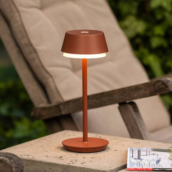  Konstsmide Konstsmide Lámpara De Mesa Led Recargable Lyon, Terracota, Ip54, Atenuador, Cct, Rgb 