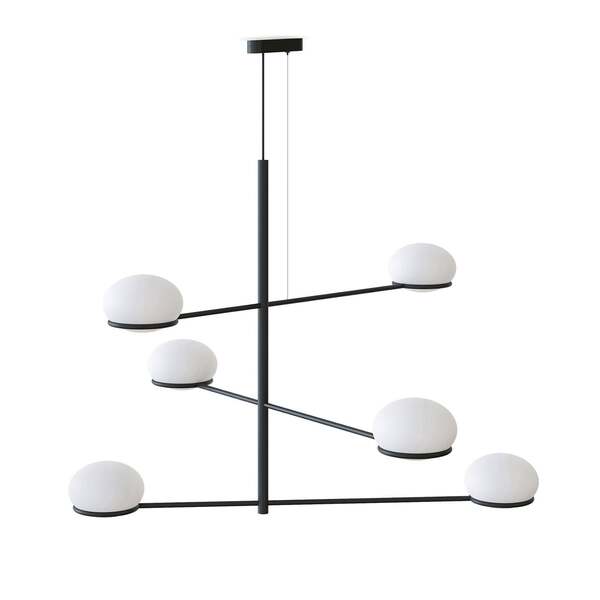  Leds-c4 Leds C4 Coco Chandelier Colgante, Negro/blanco 