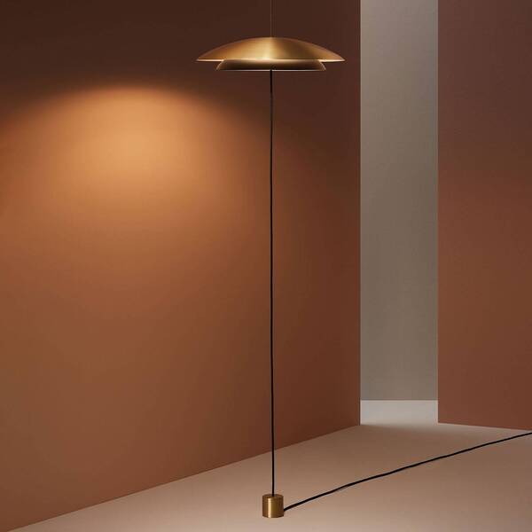  Leds-c4 Leds C4 Noway Double Lámpara De Pie Led, Oro/negro 