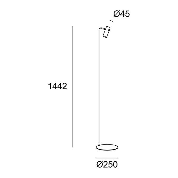  Leds-c4 Leds C4 Nude Single Curved Lámpara Pie Gris/negro 