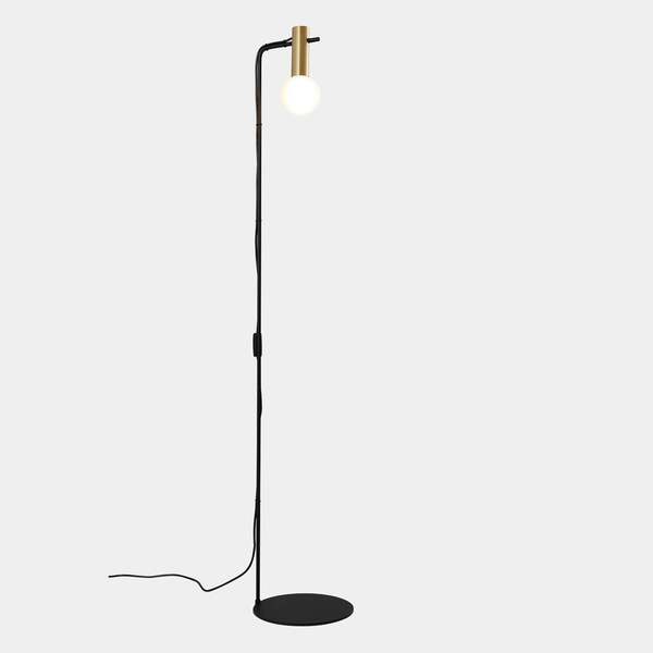  Leds-c4 Leds C4 Nude Single Curved Lámpara Pie Oro/negro 