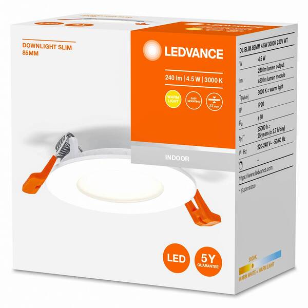 Ledvance Ledvance Lámpara Empotrable Led Slim ø8,5cm 3000k 