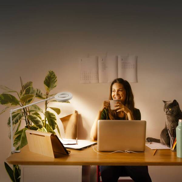  Ledvance Smart+ Ledvance Smart+ Ledvance Sun@home Panan Desk Disc, Pinza, Blanco 