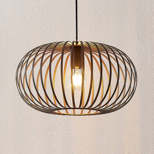  Lindby Lámpara Colgante Lindby Nahele, Marrón, Metal, ø 40 Cm, E27 