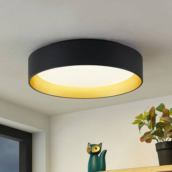  Lindby Lámpara Led De Techo Lindby Gracjan, Negra, Metal, Cct, ø45cm 