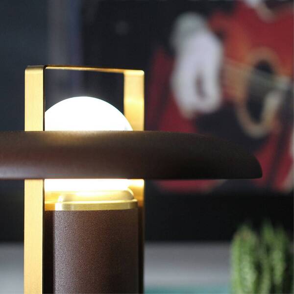  Linea Light Linea Light Lámpara De Mesa Led Recargable Para Camping, Marrón Oscuro, Aluminio, 