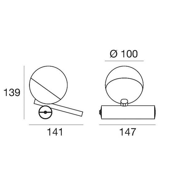  Linea Light Linea Light Lámpara De Mesa Led Rossini, Blanca, Aluminio, Pmma, Atenuador 