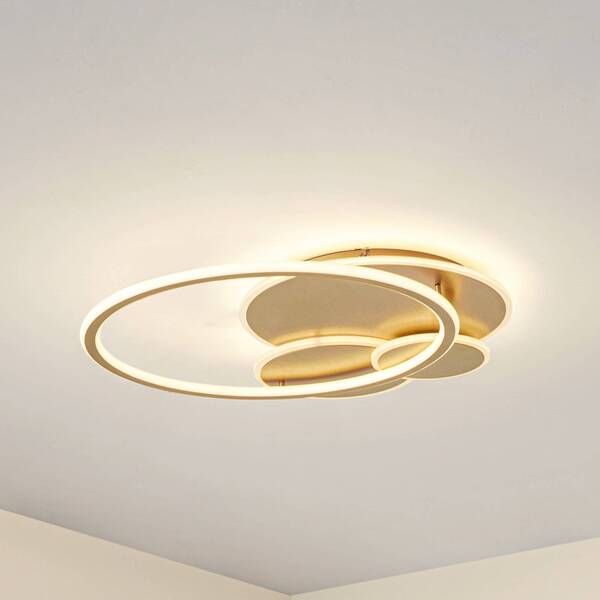  Lucande Plafón Led Lucande Circulo, Dorada, 60 Cm Cct, Atenuable 