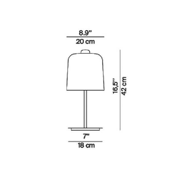  Luceplan Luceplan Zile Lámpara Mesa Blanco Mate, Alto 42 Cm 