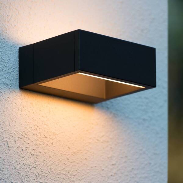  Lucide Lucide Goa   Aplique De Exterior Led Angular En Negro 