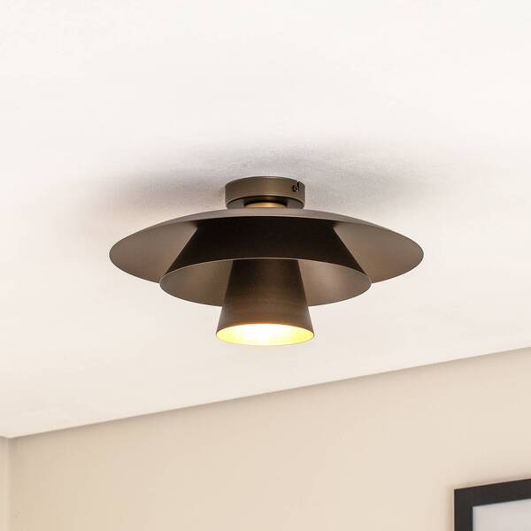  Luminex Luminex Plafón Plato, Titanio, Metal, ø 38 Cm, E27 