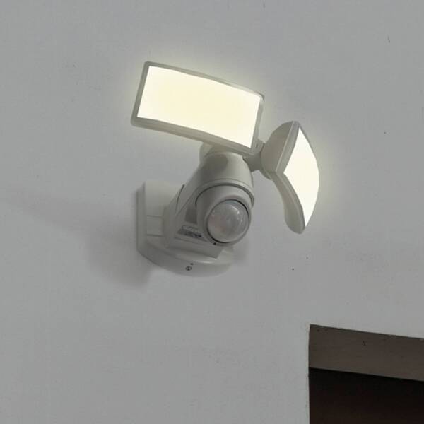  Lutec Lutec Foco De Pared Exterior Con Sensor Led Arc, Blanco, 28 Cm, 2 Luces, Ip54 