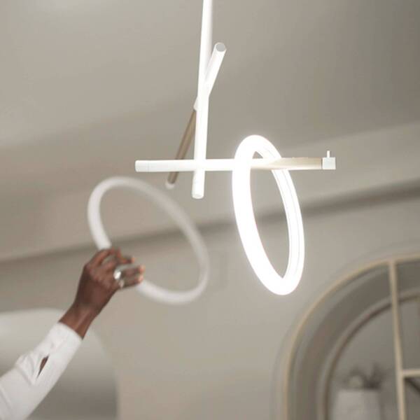  Marchetti Marchetti Ulaop Plafón Led, Dos Anillos, Blanco 