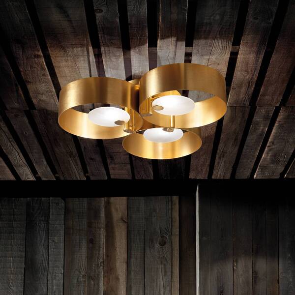  Masiero Masiero Plafón Led Sound, 3 Luces, Dorado 