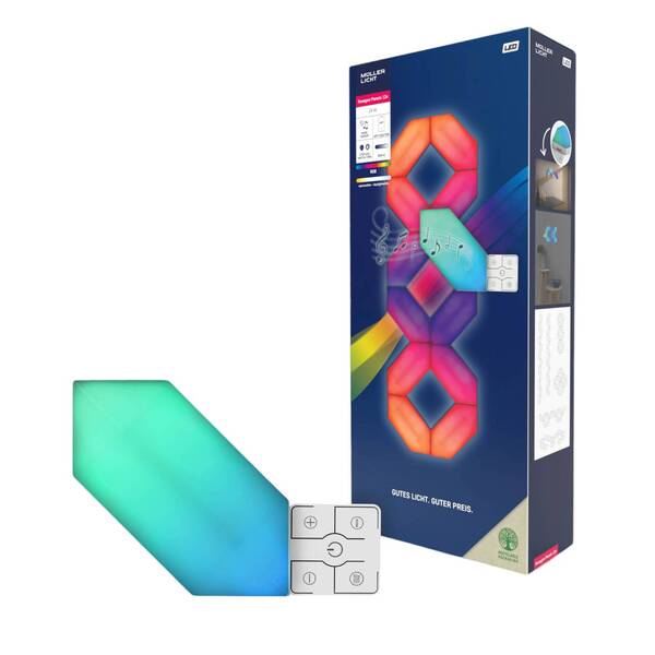  Müller-licht Müller Licht Aplique De Pared Led Magic Panel Rgbw, Hexagonal, Juego De 12 