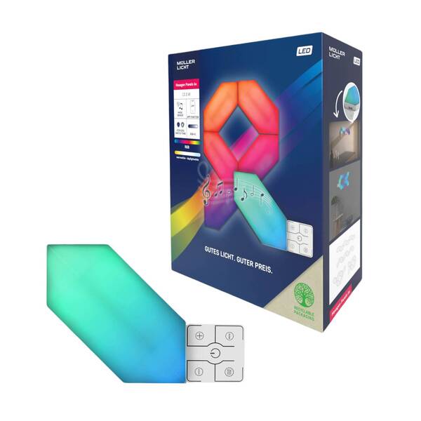  Müller-licht Müller Licht Aplique De Pared Led Magic Panel Rgbw, Hexagonal, Lote De 6 