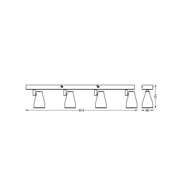  Osram Foco De Techo Osram Pear, Blanco, 4 Luces, Gu10 Led 2700 K 