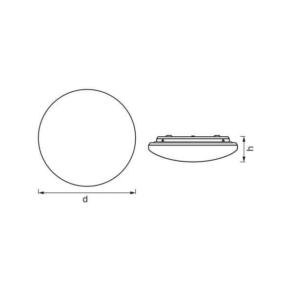  Osram Lámpara De Techo Led Con Sensor Osram Orbis Ip44, ø 30 Cm, Blanca 