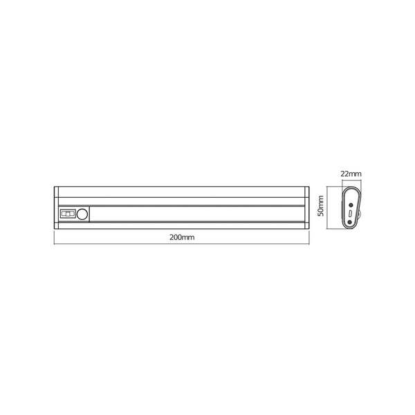  Osram Lámpara Led Bajo Mueble Recargable Osram Linear Mobile, 20 Cm Sensor Usb 