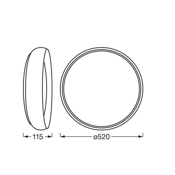  Osram Lámpara Led De Techo Osram Orbis Livia, ø 52 Cm, Gris, Metal Atenuable 