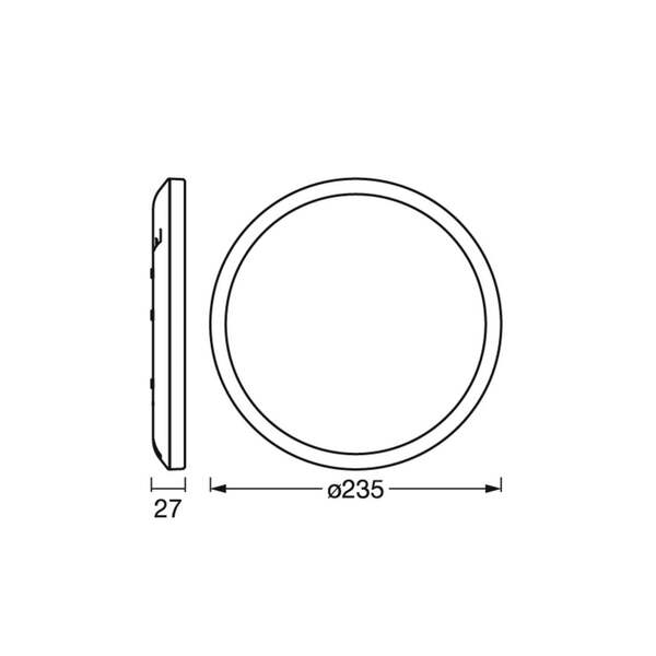  Osram Lámpara Led De Techo Orbis Ultra Slim De Osram, Negra, ø 24 Cm Atenuable 