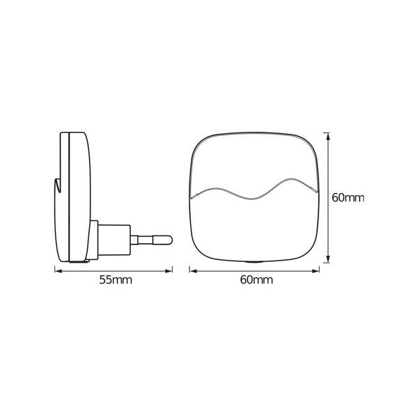  Osram Lámpara Nocturna Led Para Enchufe Lunetta Wave De Osram, Blanca, Con Sensor 