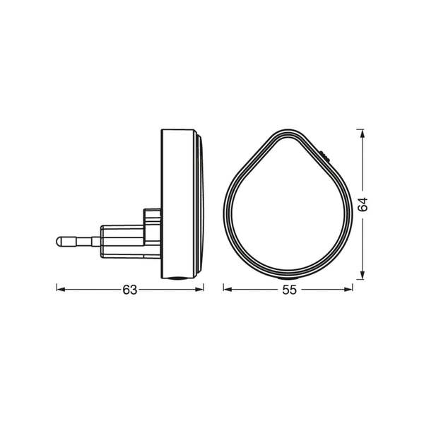  Osram Luz Nocturna Led Con Enchufe Lunetta Raindrop De Osram, Sensor, Atenuable 