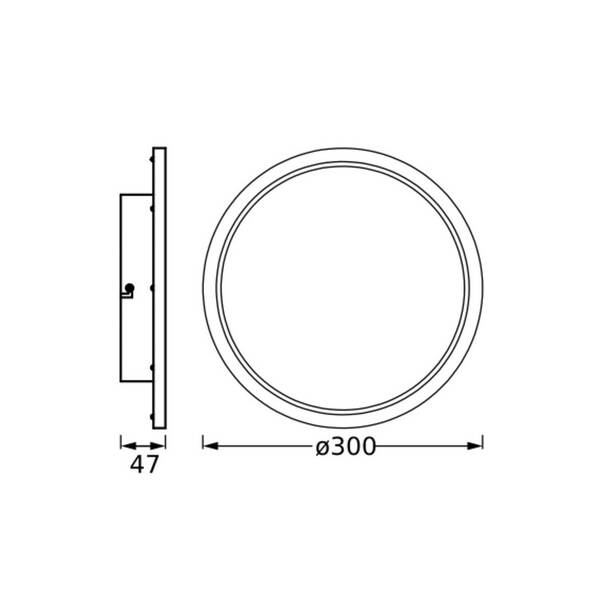  Osram Plafón Led Osram Bathroom, Negro, ø 30 Cm, Ip44 Cct 