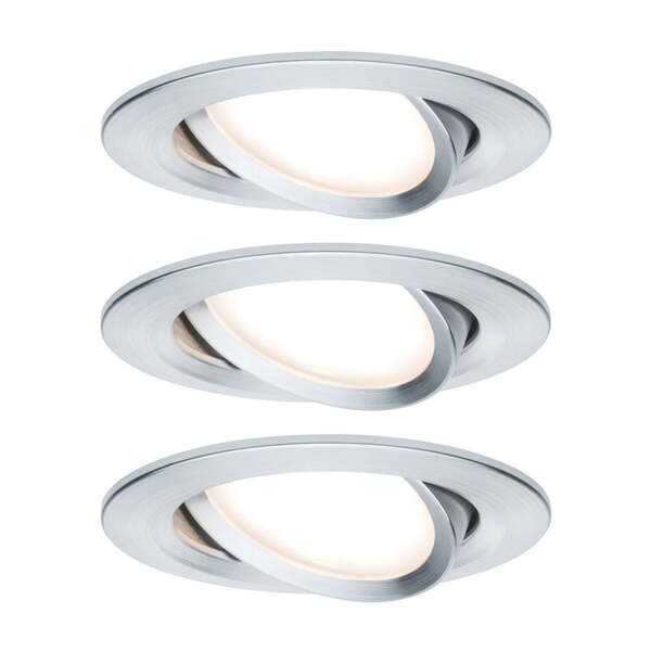  Paulmann Paulmann 3 Focos Nova Coin Redondos Orientables, Aluminio 