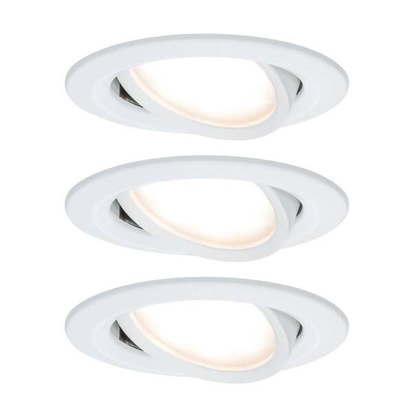  Paulmann Paulmann 3 Focos Nova Coin Redondos Orientables, Blancos 