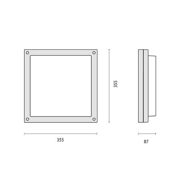  Performance In Lighting Performance In Lighting Aplique Led Bliz Square 40, 3.000k, Blanco 