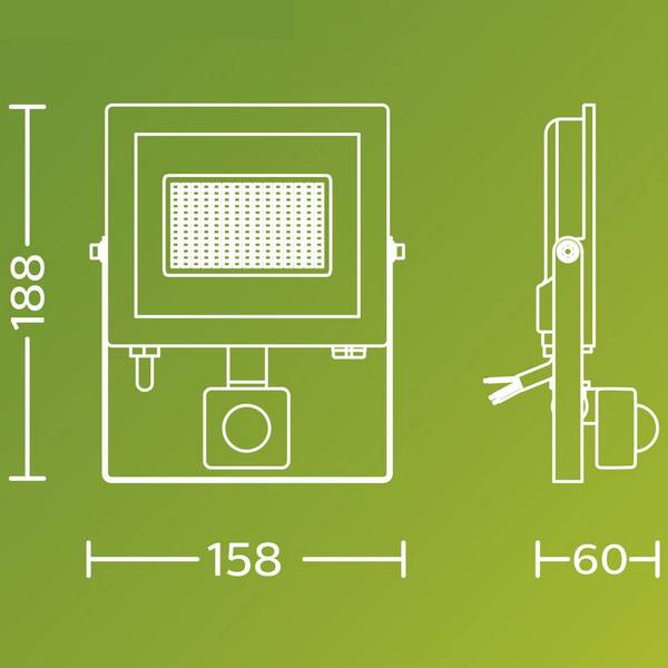  Philips Foco Exterior Led Philips Lois Ue Sensor, 14 W, 3000 K Ip65 