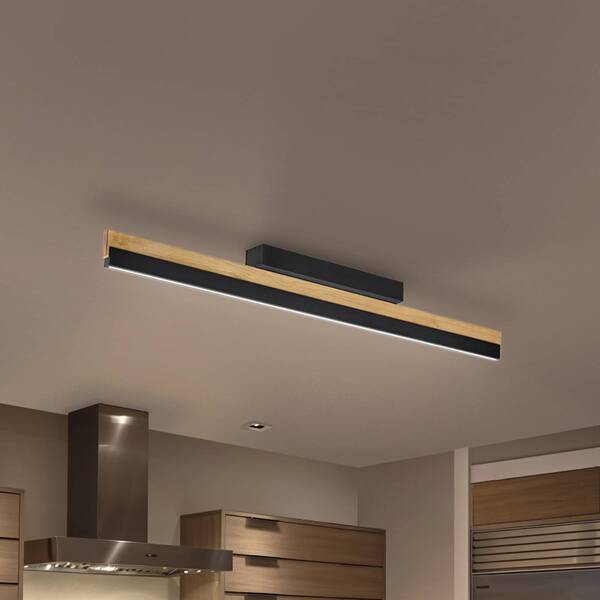  Quitani Quitani, Plafón Led Keijo, Negro/roble 