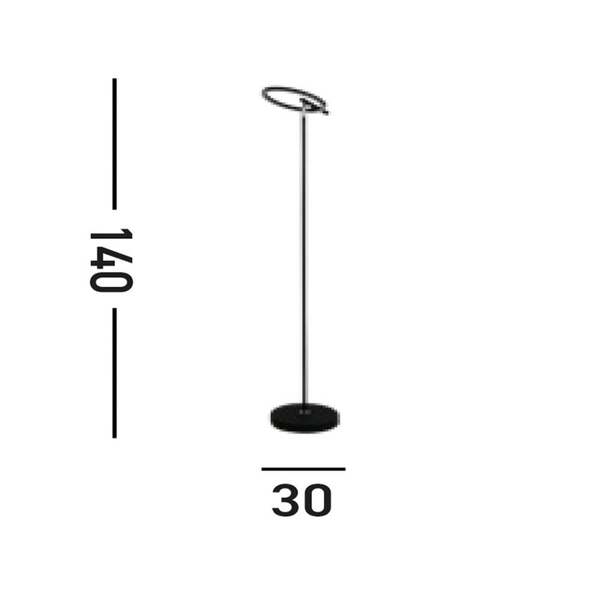  Searchlight Searchlight Lámpara De Pie Led Space, Negra, Metal 