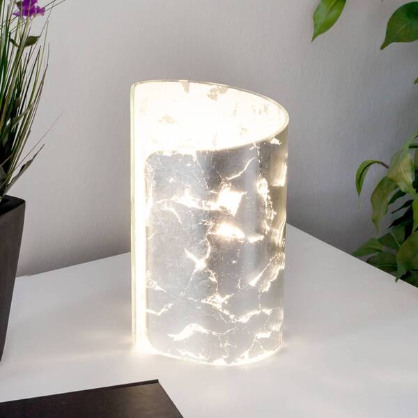  Selène Selène Lámpara De Mesa Papiro, Plata 