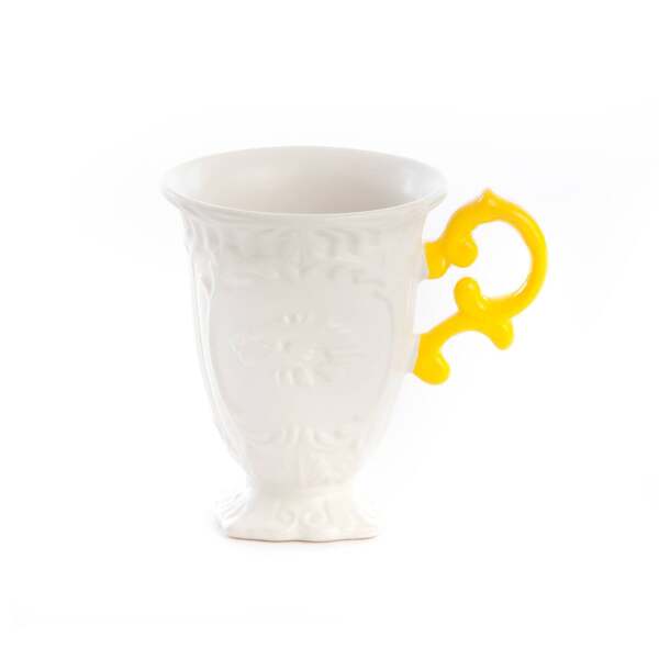  Seletti Taza Seletti I Wares, Blanca / Amarilla, 300 Ml, Porcelana 