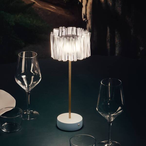  Slamp Slamp Accordéon Battery Lámpara Mesa Prisma/blanco 