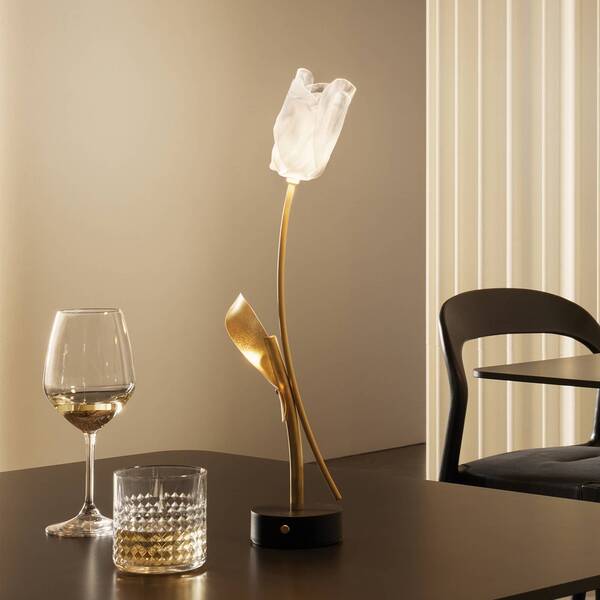  Slamp Slamp Lámpara De Mesa Led Recargable Tulip, Base Negra 