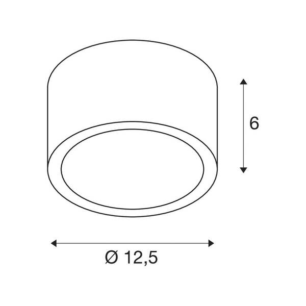  Slv Lámpara De Techo Slv Rox, Aluminio Cepillado, ø 12,5 Cm 