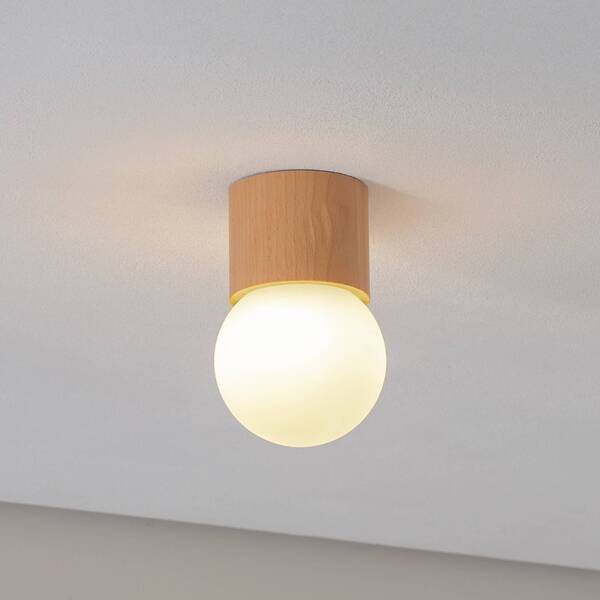  Sollux Lighting Sollux Lighting Plafón Boomo, ø 12 Cm, Madera 