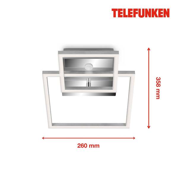  Telefunken Telefunken Plafón Led Con Sensor Frame Cromo/aluminio 26x36cm 