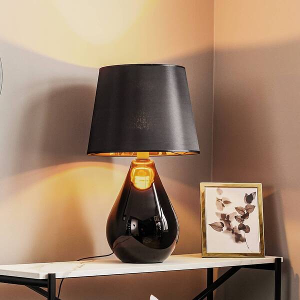  Tk Lighting Tk Lighting Lámpara De Mesa Lacrima, Negro/dorado 