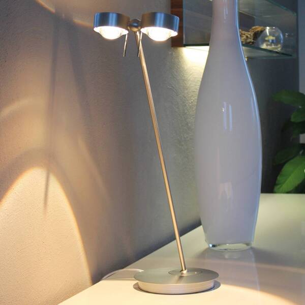  Top Light Top Light Lámpara De Mesa De 2 Luces Puk Table, Cromo Mate 