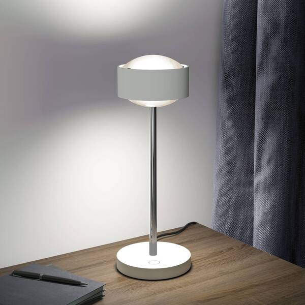  Top Light Top Light Puk! 120 Eye Table Led, Lentes Mate, Blanco/cromo 