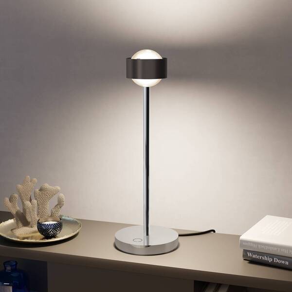  Top Light Top Light Puk! 80 Eye Table Led, Lentes Mate, Marrón/cromo 