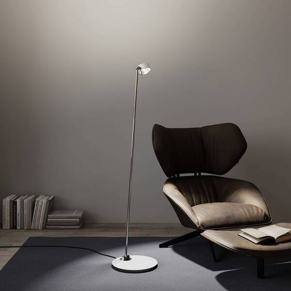  Top Light Top Light Puk! 80 Floor Led Lentes Claras/mate, Blanco/cromo 