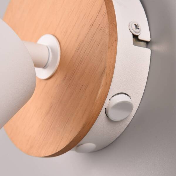  Trio Lighting Trio Lighting Foco De Pared Aruni De Madera, 1 Luz, Blanco 